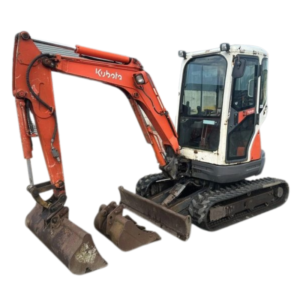 Mini Pelle KUBOTA U25-3 – 2,6T – Occasion 2008 – 3600h + BRH + 3 Godets