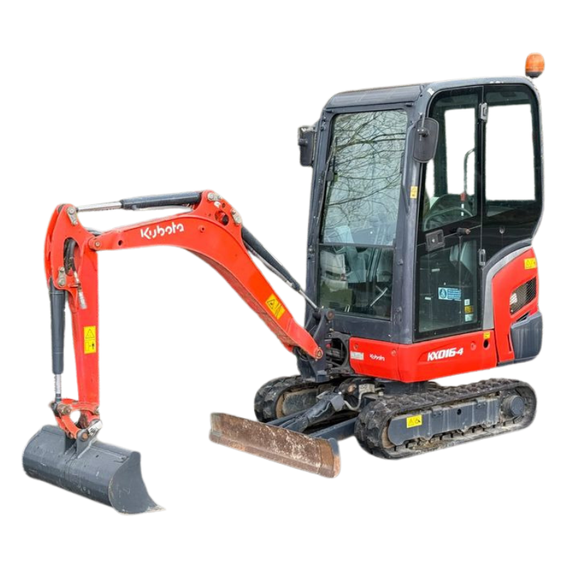 Mini Pelle KUBOTA KX016-4 – 1,6T – Occasion 2015 – 2400h+ 3 Godets