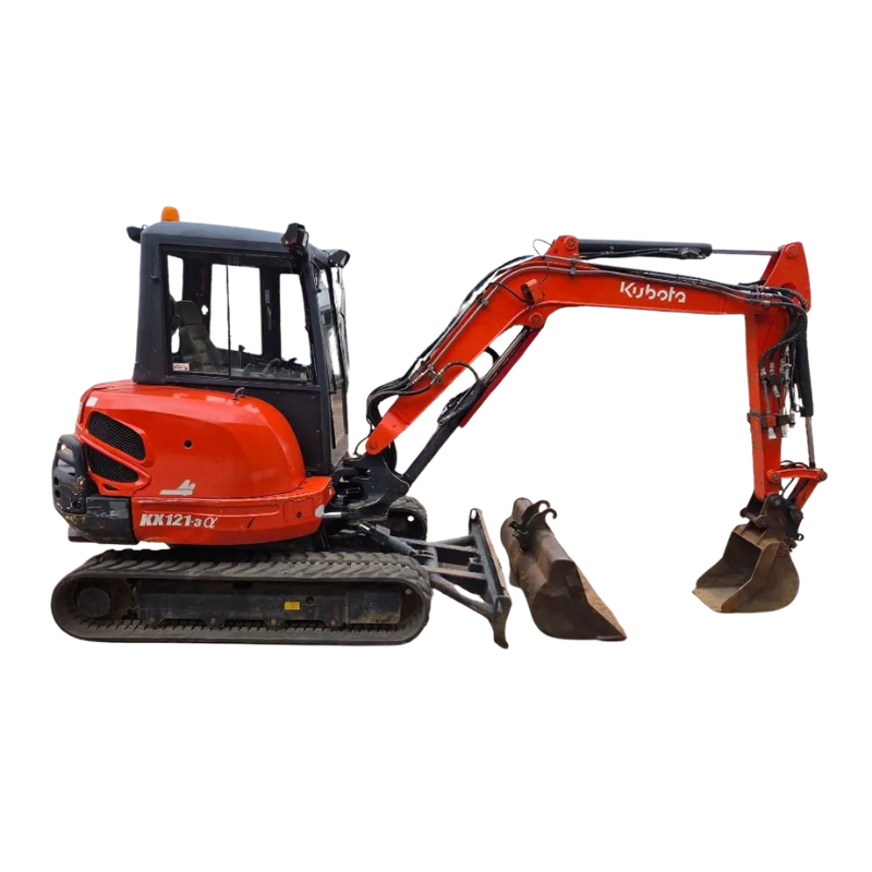 Mini-pelle Kubota KX121-3 A avec attache hydraulique et 2 godets – Image 3