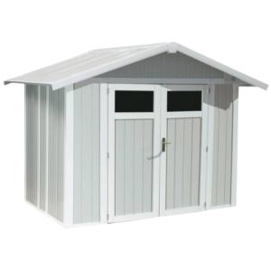 Abri de jardin en PVC Grosfillex UTILITY – 4,9 m² Blanc & gris bleu